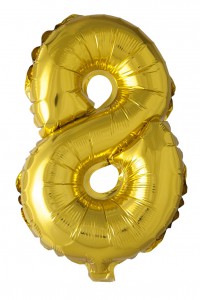 balloons - Gold Foil - Number 8